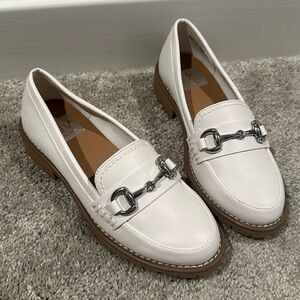 NEW never been worn white and cream loafers